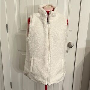 Belk Ivory Reversible Sherpa Vest